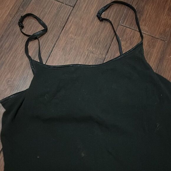 Black Spaghetti Strap Tank - Built in Bra - Size Small Adjustable Straps - Picture 2 of 4